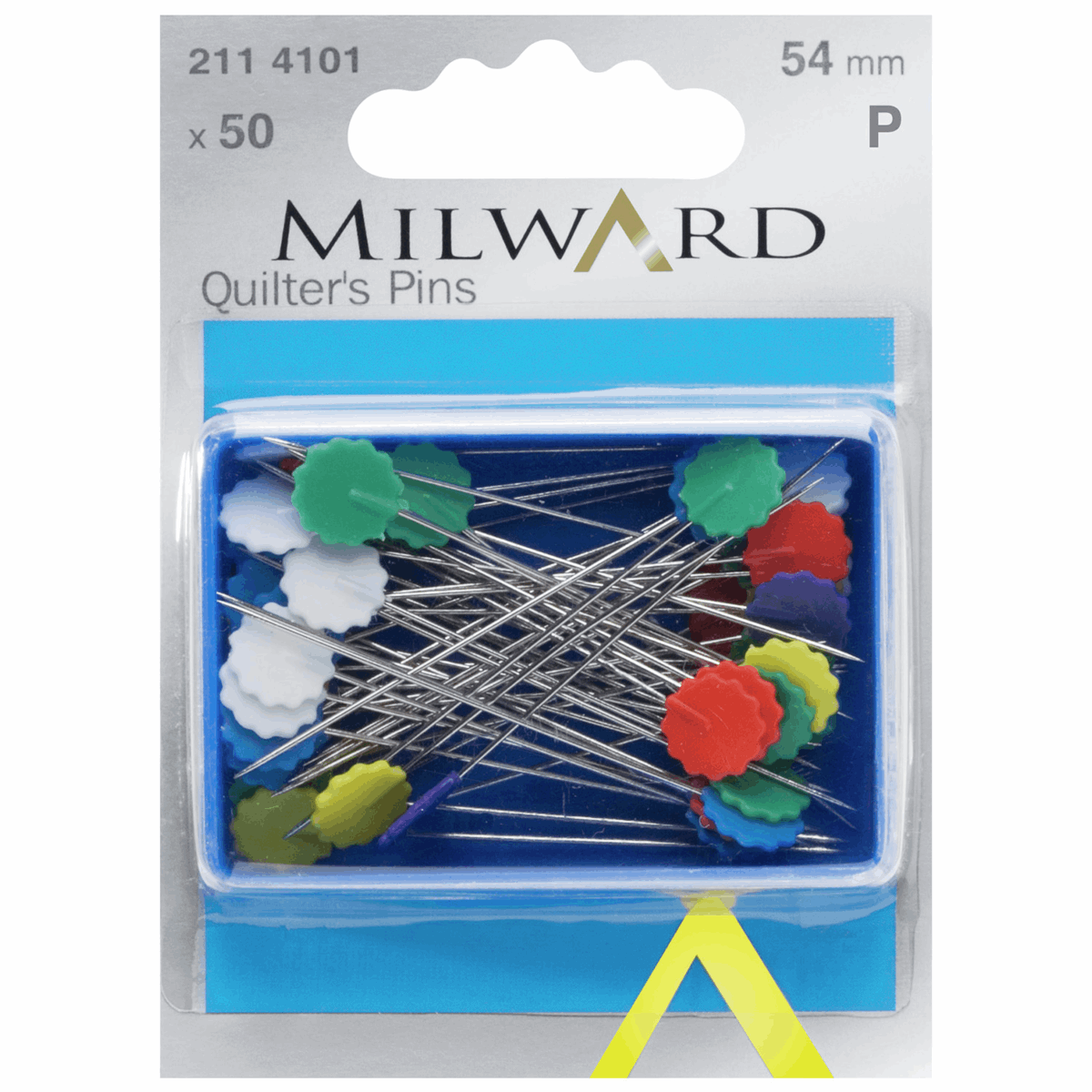 Milward Quilters Straight Pins - 54mm (Pack of 50 Assorted Colours)