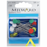 Milward Quilters Straight Pins - 54mm (Pack of 50 Assorted Colours)