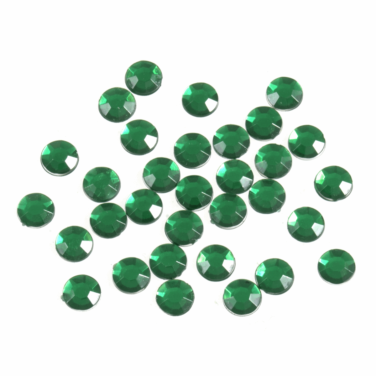 Trimits Green Glue-On Acrylic Stones - Large Round 7mm