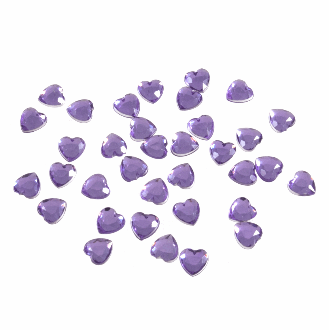 Trimits Lilac Glue-On Acrylic Stones - Heart 6mm