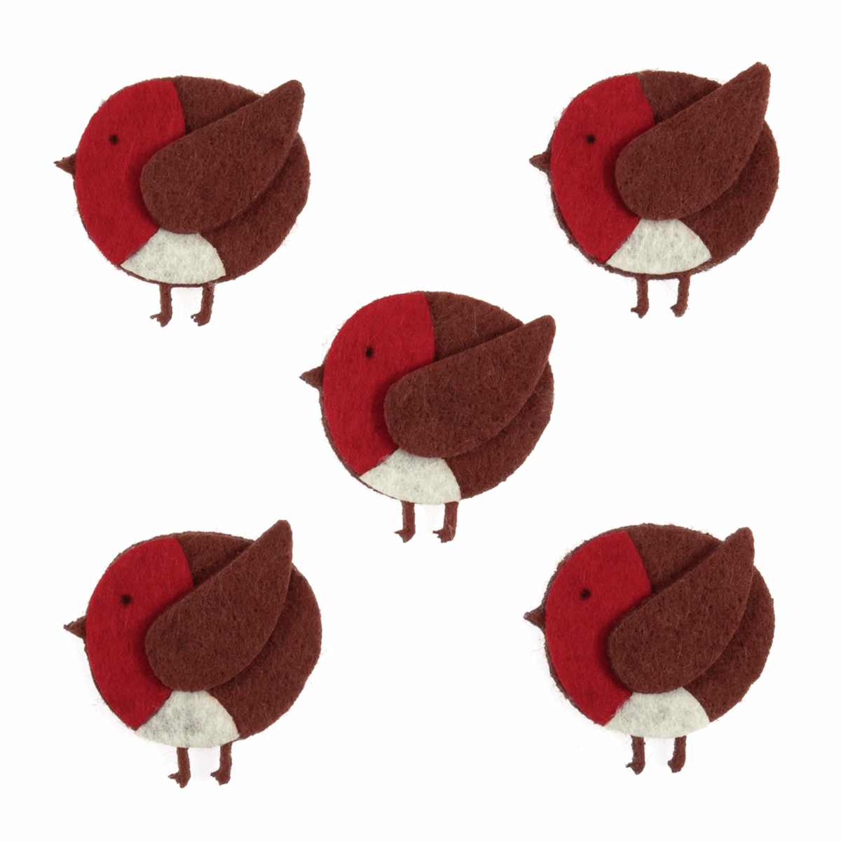 Trimits Craft Embellishments - Felt Robins (Pack of 5)