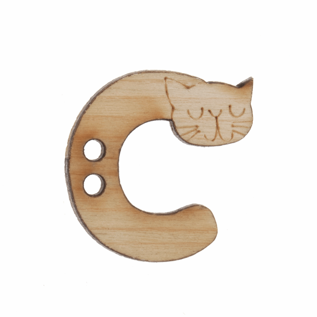 Trimits Wooden Alphabet Button (C) - 22mm/35 lignes