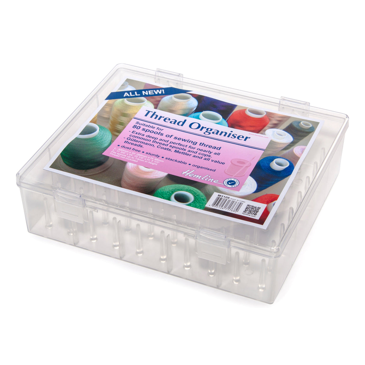 Thread Organiser, Clear for 80 Spools