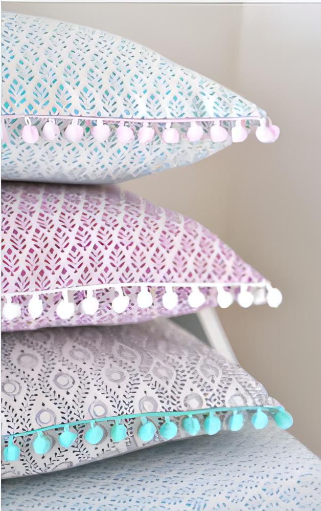 Trimits Small Turquoise Pom Pom Trim Edging - 27.4m x 7mm (Full roll)
